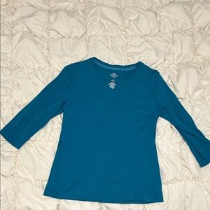 St. John's Bay Teal Long Sleeve Top